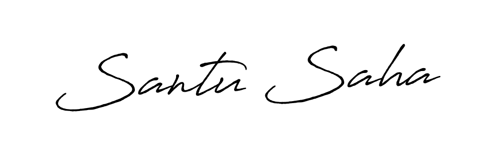 Make a beautiful signature design for name Santu Saha. With this signature (Antro_Vectra_Bolder) style, you can create a handwritten signature for free. Santu Saha signature style 7 images and pictures png