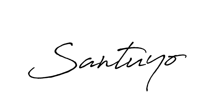 Make a beautiful signature design for name Santuyo. With this signature (Antro_Vectra_Bolder) style, you can create a handwritten signature for free. Santuyo signature style 7 images and pictures png