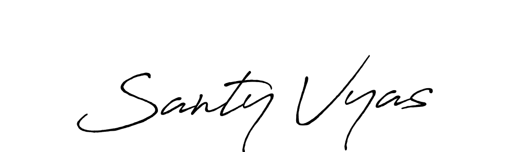 Also You can easily find your signature by using the search form. We will create Santy Vyas name handwritten signature images for you free of cost using Antro_Vectra_Bolder sign style. Santy Vyas signature style 7 images and pictures png