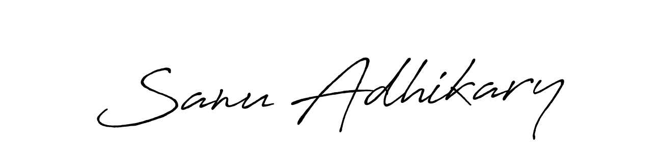 Design your own signature with our free online signature maker. With this signature software, you can create a handwritten (Antro_Vectra_Bolder) signature for name Sanu Adhikary. Sanu Adhikary signature style 7 images and pictures png