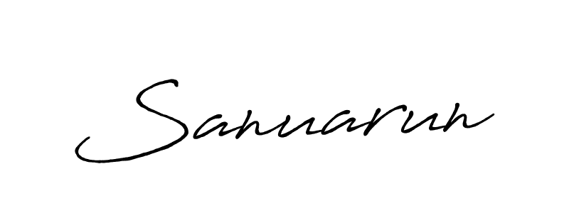 Design your own signature with our free online signature maker. With this signature software, you can create a handwritten (Antro_Vectra_Bolder) signature for name Sanuarun. Sanuarun signature style 7 images and pictures png