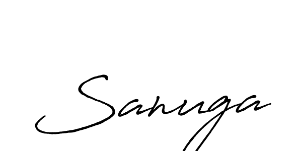 Use a signature maker to create a handwritten signature online. With this signature software, you can design (Antro_Vectra_Bolder) your own signature for name Sanuga. Sanuga signature style 7 images and pictures png