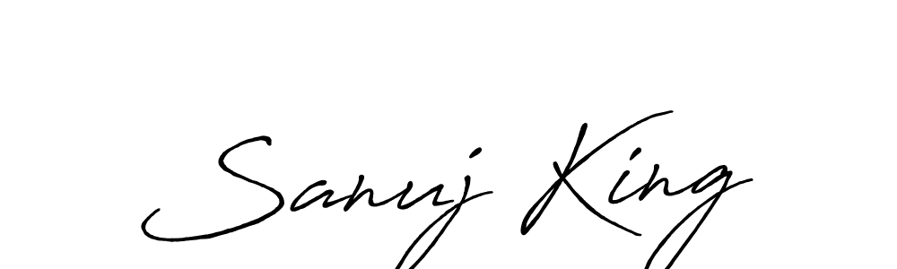 if you are searching for the best signature style for your name Sanuj King. so please give up your signature search. here we have designed multiple signature styles  using Antro_Vectra_Bolder. Sanuj King signature style 7 images and pictures png