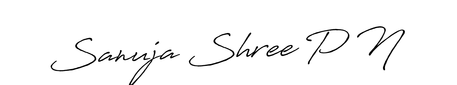 Use a signature maker to create a handwritten signature online. With this signature software, you can design (Antro_Vectra_Bolder) your own signature for name Sanuja Shree P N. Sanuja Shree P N signature style 7 images and pictures png