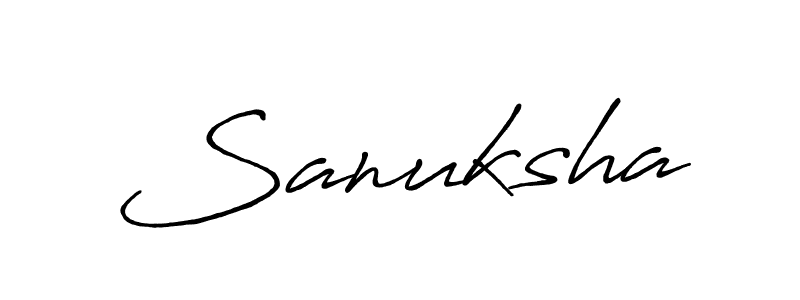 How to make Sanuksha signature? Antro_Vectra_Bolder is a professional autograph style. Create handwritten signature for Sanuksha name. Sanuksha signature style 7 images and pictures png