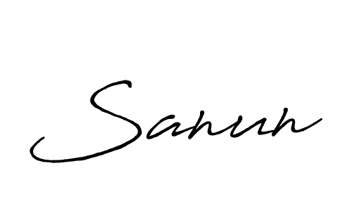 How to make Sanun signature? Antro_Vectra_Bolder is a professional autograph style. Create handwritten signature for Sanun name. Sanun signature style 7 images and pictures png