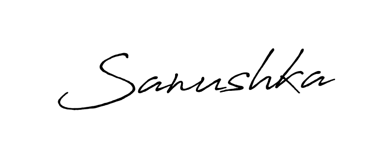 Use a signature maker to create a handwritten signature online. With this signature software, you can design (Antro_Vectra_Bolder) your own signature for name Sanushka. Sanushka signature style 7 images and pictures png