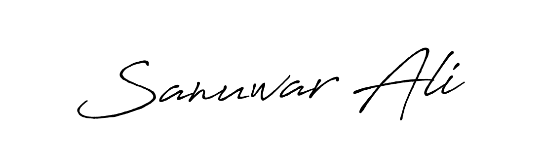 Make a beautiful signature design for name Sanuwar Ali. With this signature (Antro_Vectra_Bolder) style, you can create a handwritten signature for free. Sanuwar Ali signature style 7 images and pictures png