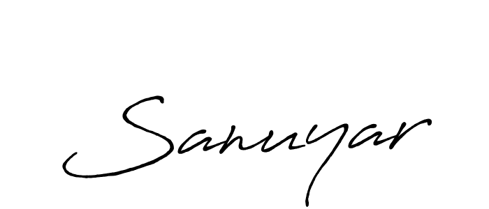 if you are searching for the best signature style for your name Sanuyar. so please give up your signature search. here we have designed multiple signature styles  using Antro_Vectra_Bolder. Sanuyar signature style 7 images and pictures png
