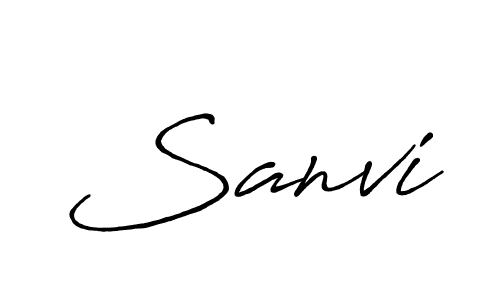 Use a signature maker to create a handwritten signature online. With this signature software, you can design (Antro_Vectra_Bolder) your own signature for name Sanvi. Sanvi signature style 7 images and pictures png