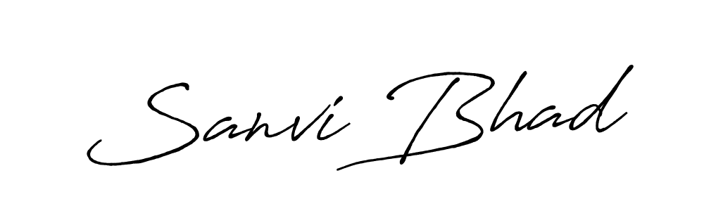 This is the best signature style for the Sanvi Bhad name. Also you like these signature font (Antro_Vectra_Bolder). Mix name signature. Sanvi Bhad signature style 7 images and pictures png