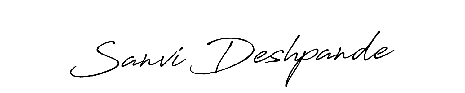 Use a signature maker to create a handwritten signature online. With this signature software, you can design (Antro_Vectra_Bolder) your own signature for name Sanvi Deshpande. Sanvi Deshpande signature style 7 images and pictures png