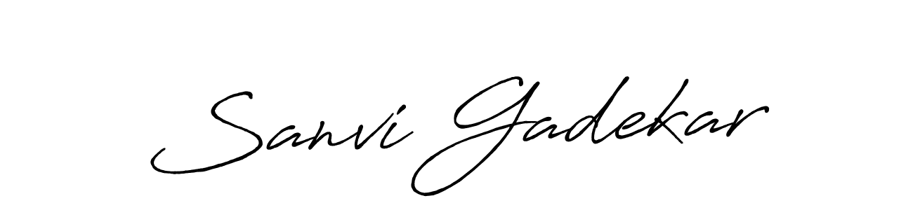 You should practise on your own different ways (Antro_Vectra_Bolder) to write your name (Sanvi Gadekar) in signature. don't let someone else do it for you. Sanvi Gadekar signature style 7 images and pictures png