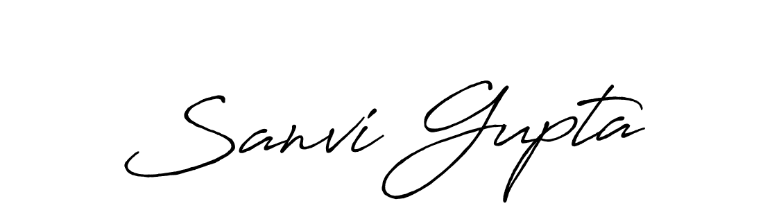 Make a beautiful signature design for name Sanvi Gupta. With this signature (Antro_Vectra_Bolder) style, you can create a handwritten signature for free. Sanvi Gupta signature style 7 images and pictures png