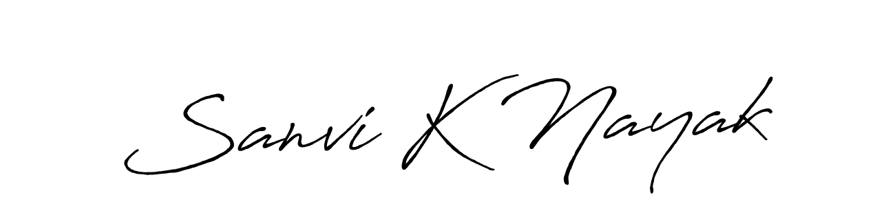 Make a beautiful signature design for name Sanvi K Nayak. Use this online signature maker to create a handwritten signature for free. Sanvi K Nayak signature style 7 images and pictures png