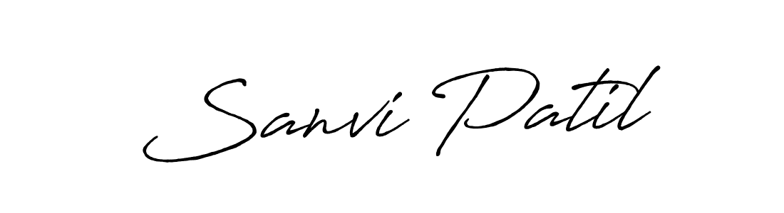 Design your own signature with our free online signature maker. With this signature software, you can create a handwritten (Antro_Vectra_Bolder) signature for name Sanvi Patil. Sanvi Patil signature style 7 images and pictures png