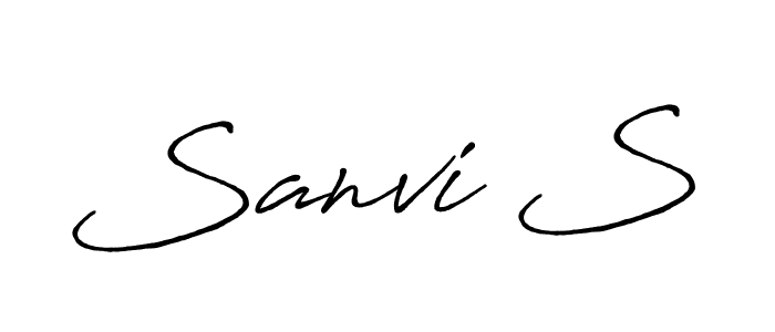This is the best signature style for the Sanvi S name. Also you like these signature font (Antro_Vectra_Bolder). Mix name signature. Sanvi S signature style 7 images and pictures png