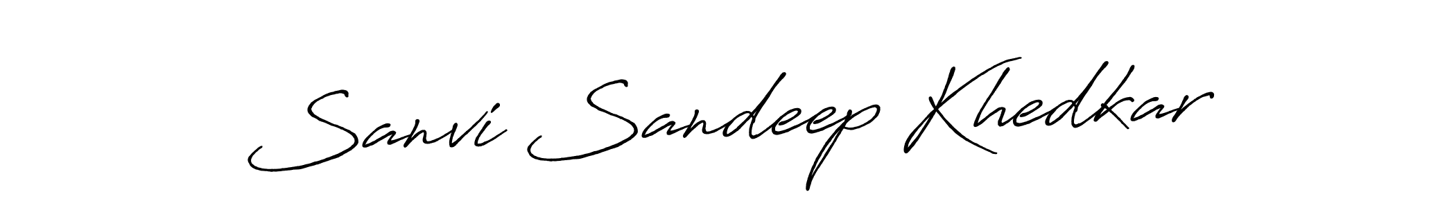 Create a beautiful signature design for name Sanvi Sandeep Khedkar. With this signature (Antro_Vectra_Bolder) fonts, you can make a handwritten signature for free. Sanvi Sandeep Khedkar signature style 7 images and pictures png