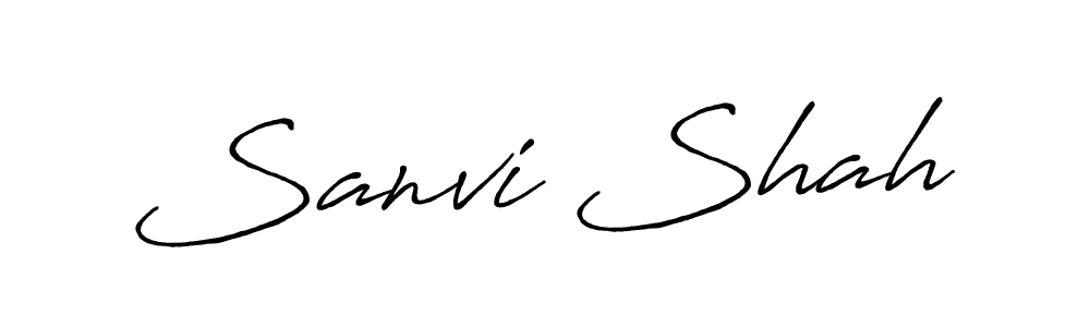 Create a beautiful signature design for name Sanvi Shah. With this signature (Antro_Vectra_Bolder) fonts, you can make a handwritten signature for free. Sanvi Shah signature style 7 images and pictures png