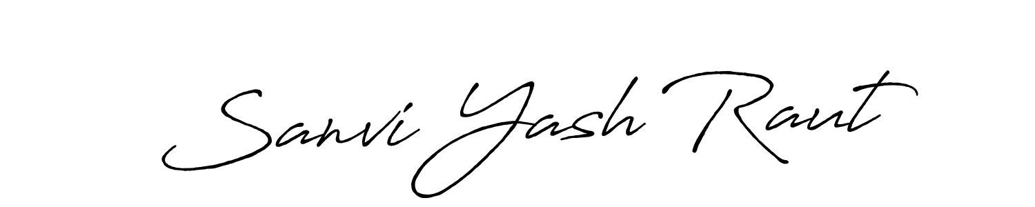 How to make Sanvi Yash Raut name signature. Use Antro_Vectra_Bolder style for creating short signs online. This is the latest handwritten sign. Sanvi Yash Raut signature style 7 images and pictures png