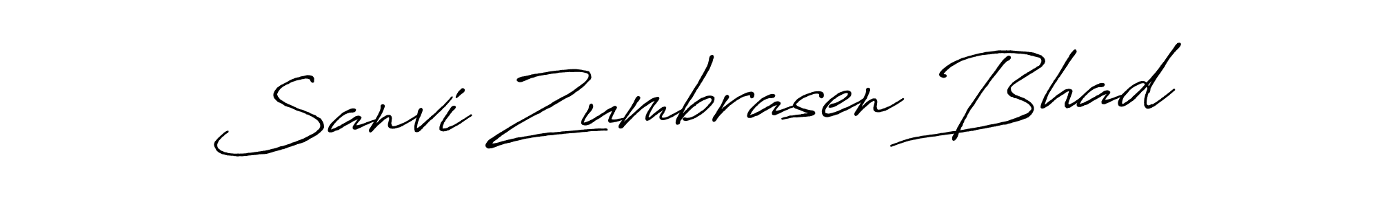Sanvi Zumbrasen Bhad stylish signature style. Best Handwritten Sign (Antro_Vectra_Bolder) for my name. Handwritten Signature Collection Ideas for my name Sanvi Zumbrasen Bhad. Sanvi Zumbrasen Bhad signature style 7 images and pictures png