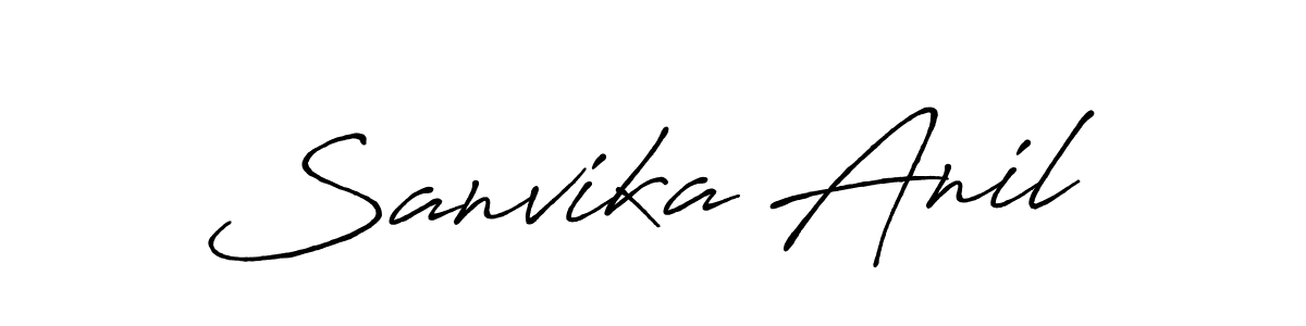 Design your own signature with our free online signature maker. With this signature software, you can create a handwritten (Antro_Vectra_Bolder) signature for name Sanvika Anil. Sanvika Anil signature style 7 images and pictures png