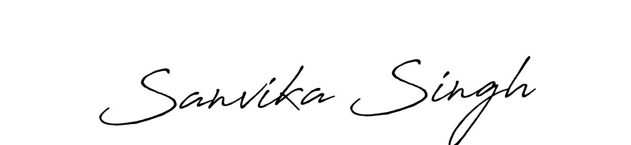 Make a beautiful signature design for name Sanvika Singh. With this signature (Antro_Vectra_Bolder) style, you can create a handwritten signature for free. Sanvika Singh signature style 7 images and pictures png