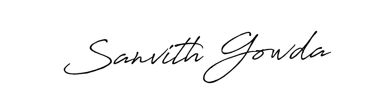This is the best signature style for the Sanvith Gowda name. Also you like these signature font (Antro_Vectra_Bolder). Mix name signature. Sanvith Gowda signature style 7 images and pictures png