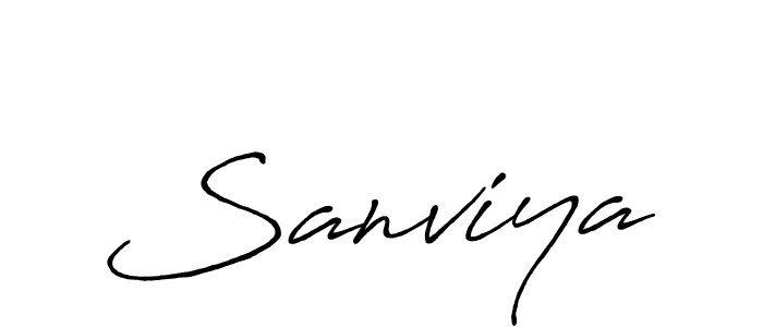 Create a beautiful signature design for name Sanviya. With this signature (Antro_Vectra_Bolder) fonts, you can make a handwritten signature for free. Sanviya signature style 7 images and pictures png