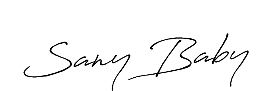 Use a signature maker to create a handwritten signature online. With this signature software, you can design (Antro_Vectra_Bolder) your own signature for name Sany Baby. Sany Baby signature style 7 images and pictures png