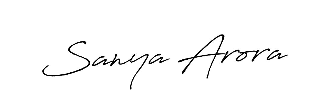 Sanya Arora stylish signature style. Best Handwritten Sign (Antro_Vectra_Bolder) for my name. Handwritten Signature Collection Ideas for my name Sanya Arora. Sanya Arora signature style 7 images and pictures png