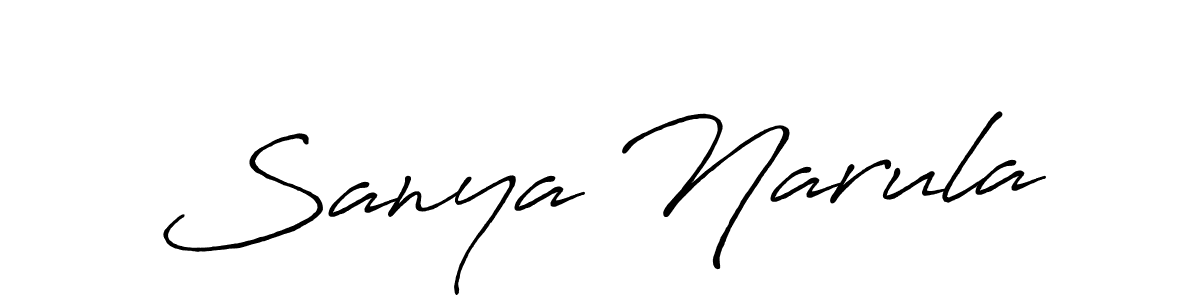 How to make Sanya Narula signature? Antro_Vectra_Bolder is a professional autograph style. Create handwritten signature for Sanya Narula name. Sanya Narula signature style 7 images and pictures png