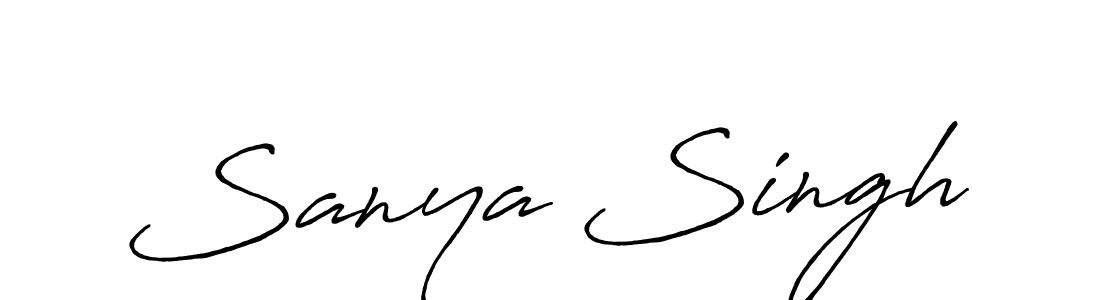 Design your own signature with our free online signature maker. With this signature software, you can create a handwritten (Antro_Vectra_Bolder) signature for name Sanya Singh. Sanya Singh signature style 7 images and pictures png