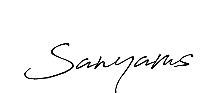 The best way (Antro_Vectra_Bolder) to make a short signature is to pick only two or three words in your name. The name Sanyams include a total of six letters. For converting this name. Sanyams signature style 7 images and pictures png