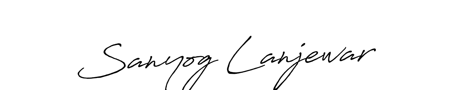 Also we have Sanyog Lanjewar name is the best signature style. Create professional handwritten signature collection using Antro_Vectra_Bolder autograph style. Sanyog Lanjewar signature style 7 images and pictures png