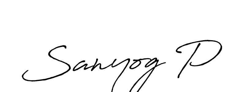 How to make Sanyog P signature? Antro_Vectra_Bolder is a professional autograph style. Create handwritten signature for Sanyog P name. Sanyog P signature style 7 images and pictures png