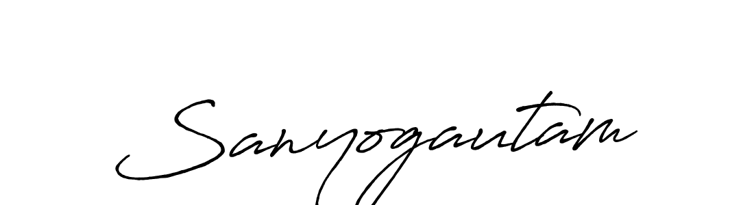 Also You can easily find your signature by using the search form. We will create Sanyogautam name handwritten signature images for you free of cost using Antro_Vectra_Bolder sign style. Sanyogautam signature style 7 images and pictures png