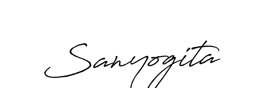 How to make Sanyogita signature? Antro_Vectra_Bolder is a professional autograph style. Create handwritten signature for Sanyogita name. Sanyogita signature style 7 images and pictures png