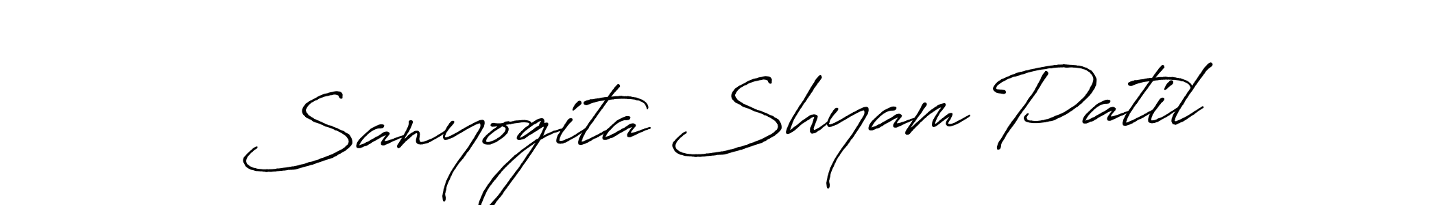 The best way (Antro_Vectra_Bolder) to make a short signature is to pick only two or three words in your name. The name Sanyogita Shyam Patil include a total of six letters. For converting this name. Sanyogita Shyam Patil signature style 7 images and pictures png