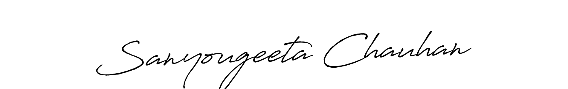 Also we have Sanyougeeta Chauhan name is the best signature style. Create professional handwritten signature collection using Antro_Vectra_Bolder autograph style. Sanyougeeta Chauhan signature style 7 images and pictures png
