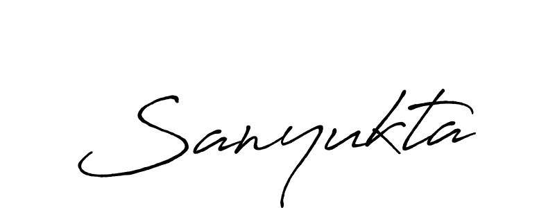 Use a signature maker to create a handwritten signature online. With this signature software, you can design (Antro_Vectra_Bolder) your own signature for name Sanyukta. Sanyukta signature style 7 images and pictures png