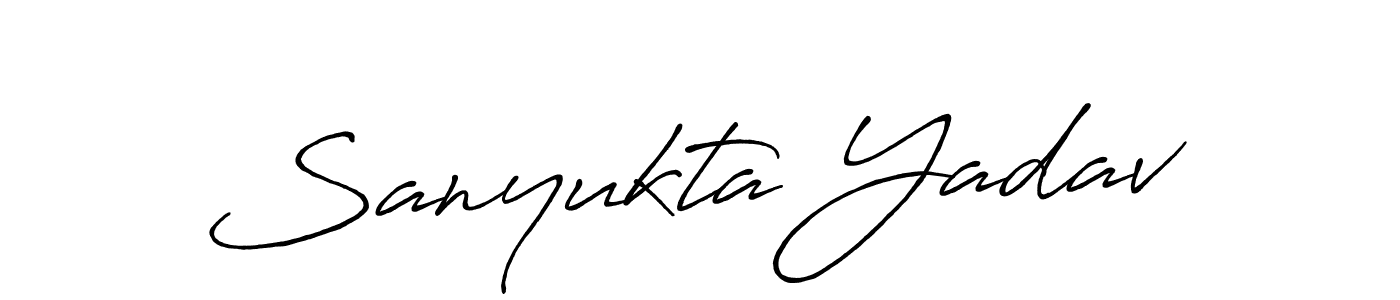 Make a beautiful signature design for name Sanyukta Yadav. With this signature (Antro_Vectra_Bolder) style, you can create a handwritten signature for free. Sanyukta Yadav signature style 7 images and pictures png