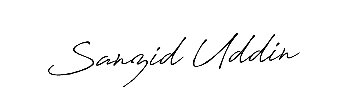 Create a beautiful signature design for name Sanzid Uddin. With this signature (Antro_Vectra_Bolder) fonts, you can make a handwritten signature for free. Sanzid Uddin signature style 7 images and pictures png
