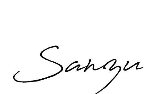 Design your own signature with our free online signature maker. With this signature software, you can create a handwritten (Antro_Vectra_Bolder) signature for name Sanzu. Sanzu signature style 7 images and pictures png