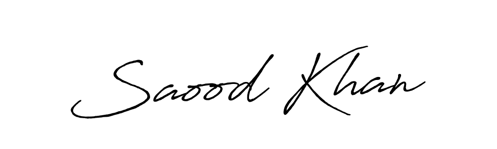 Design your own signature with our free online signature maker. With this signature software, you can create a handwritten (Antro_Vectra_Bolder) signature for name Saood Khan. Saood Khan signature style 7 images and pictures png