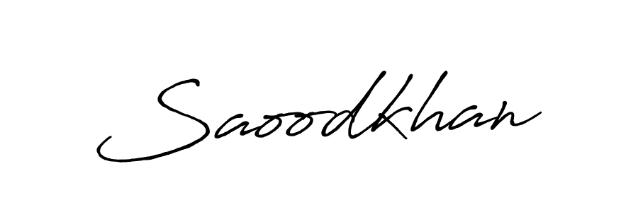 Use a signature maker to create a handwritten signature online. With this signature software, you can design (Antro_Vectra_Bolder) your own signature for name Saoodkhan. Saoodkhan signature style 7 images and pictures png