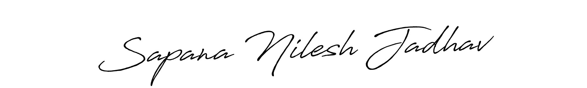 Make a beautiful signature design for name Sapana Nilesh Jadhav. With this signature (Antro_Vectra_Bolder) style, you can create a handwritten signature for free. Sapana Nilesh Jadhav signature style 7 images and pictures png