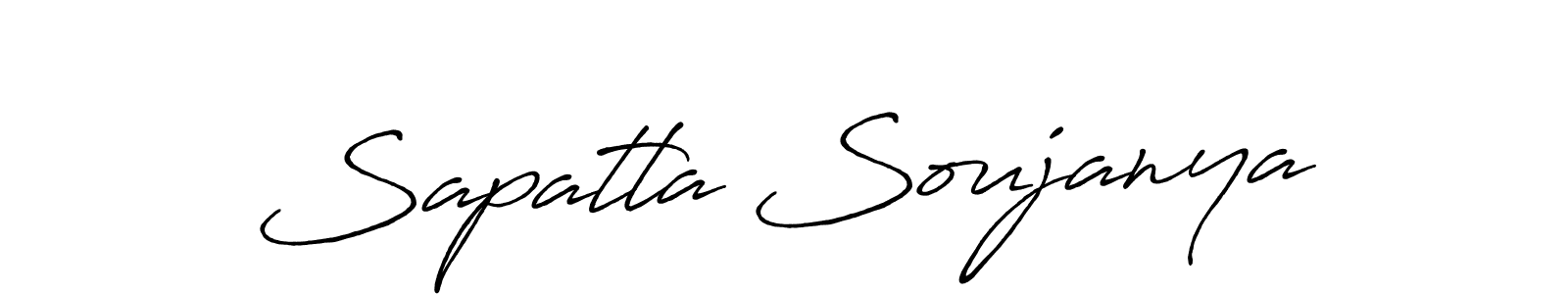 This is the best signature style for the Sapatla Soujanya name. Also you like these signature font (Antro_Vectra_Bolder). Mix name signature. Sapatla Soujanya signature style 7 images and pictures png