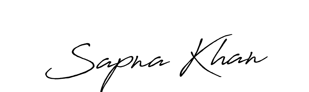 Make a beautiful signature design for name Sapna Khan. With this signature (Antro_Vectra_Bolder) style, you can create a handwritten signature for free. Sapna Khan signature style 7 images and pictures png