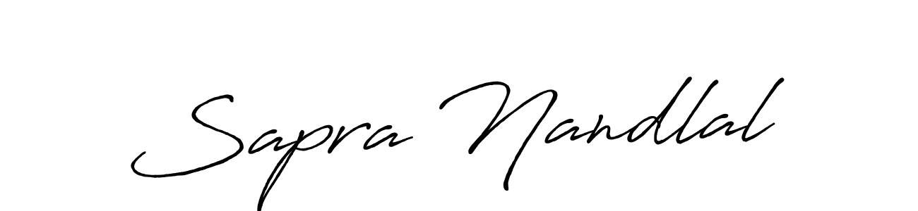 Make a beautiful signature design for name Sapra Nandlal. With this signature (Antro_Vectra_Bolder) style, you can create a handwritten signature for free. Sapra Nandlal signature style 7 images and pictures png